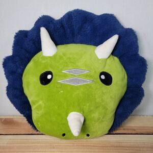 Triceratops Pillow Head Green & Navy